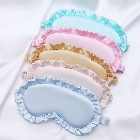 Silk Ruffle Sleep Eye Mask Soft Sleeping Eye Covers Multicolor Night Dream Blackout Eye Patches for 