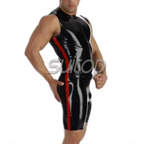 best sell latex zentai for man rubber sports suit