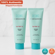 BRING GREEN Tea Tree Cica Soothing Cream Plus 100ml 1+1 Set | Acne Care Face Moisturizer For Oily Sk