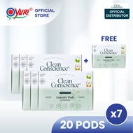 [Buy 6 Get 1 Free] Clean Conscience 5-in-1 Laundry Pod Odour Care (20 Pods x7) - Plastic Waste Free