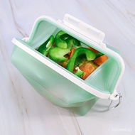 Storage Box Retractable Tupperware Durable Silica Gel 1500ml Lunch Fashionable Foldable Silicone Vegetable And Fruit Bag