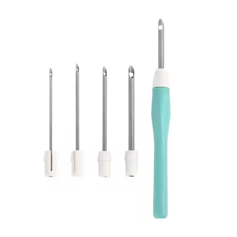 Multi-Size Punch Needle Pen, Interchangeable Tip Embroidery Tool for Russian Punch Needle Craft