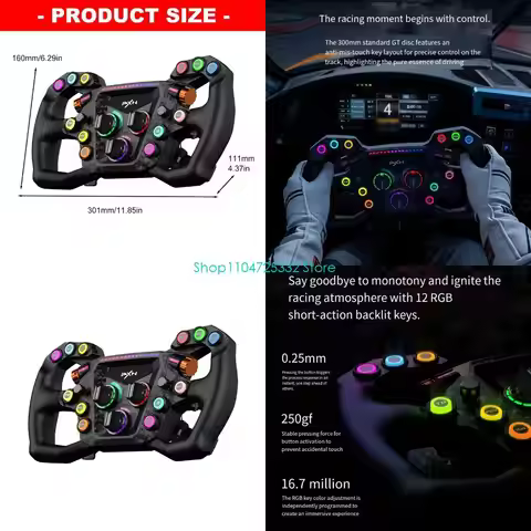 P5EA Racing Wheel with Customization High Performances Racing Wheel with Adjustable Backlight Upgrad