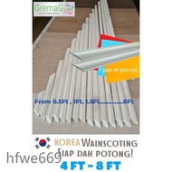 🇣☬Sudah siap potong/point S-01 30mm solid white/pre angle cut/wainscoting pvc/korea wainscoting
