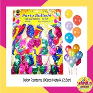 (100Pcs) 2.8g Metallic Renteng Balloons, plain metallic balloons, metallic balloons, board balloons