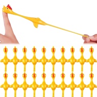 Sumind 30 Pack Easter Day Ornament Slingshot Chicken Flick Chicken Flying Chicken Fingers Stretchy F