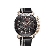 Lige Men s Watch Popular Leather Quartz Watch Waterproof Chronograph Watch Date Display Plaque