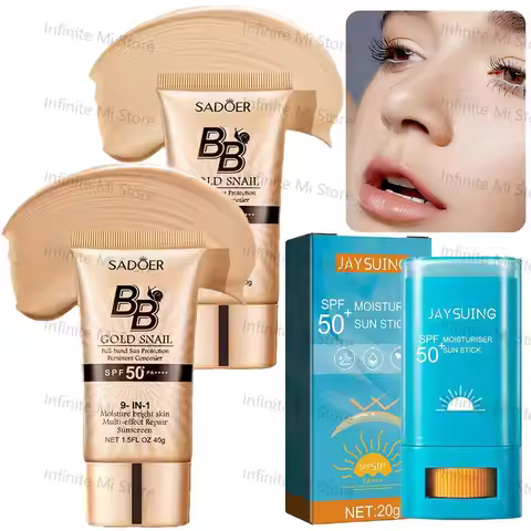 Gold Snail Sunscreen BB Cream Protector Facial Sun Block SPF50 BB Cream Isolation Lotion Concealer F