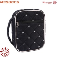 MSSUGYL Bible Cover, Bowknot with Handle Bible Bag,  Quilted Cotton Multilayer Large Capacity Church