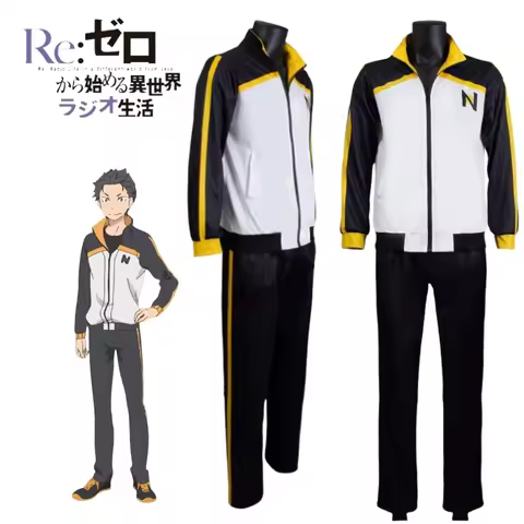 Hot Anime Re:Zero Natsuki Subaru Full Set Coat Pants for Unisex Adult Halloween Party Cosplay Costum