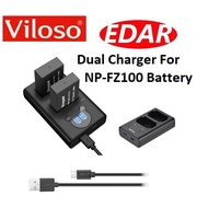 Viloso Dual only Charger for NP-FZ100 for Sony A7III / A7 IV/ A7R IV/ A7R III/ A9 & A9 II