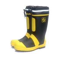 2.18Mens Steel Toe Reflective Safety Rain Boots Male Slip-on Boots Outdoor Fishing Knee-High Boots S