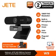 JETE W9 AUTOFOCUS Webcam 1080p Full HD with Privacy Cover 360 Rotation View Built In Mic For Live Me