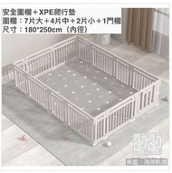 兒童嬰兒家用室內安全圍欄防護欄＋XPE爬行墊（180*250cm）