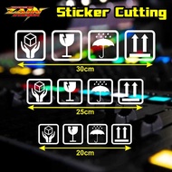 Cutting sticker fragile hardcase.symbol packing sticker