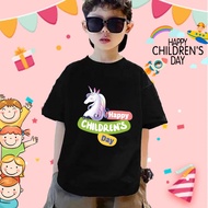 Children's Day Fabric Printed Pattern Cotton Thai National Love Caring For The World Kid T-shirt Com