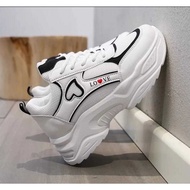 CLOUD Women's White Sneakers Women's Shoes LOVE Motif Shoes