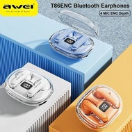 AWEI T86 ENC降噪遊戲藍牙耳機 遊戲低延遲 無線藍牙耳機 藍牙5.3 運動 防水 耳機 觸控 無線耳機