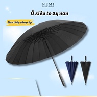 Nemi Large Umbrella Type 24 Spokes Rainproof Fabric, Sun and Rain Umbrella, Diameter 115cm