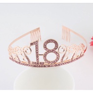 18/21 YR OLD CROWN Tiara Rhinestone Headband Hair Loop Crown