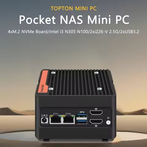 Fanless Mini PC Stick Intel i3 N305 N100 Nas Computer Support 4xM.2 NVMe 2xi226-V 2.5G Ethernet on B