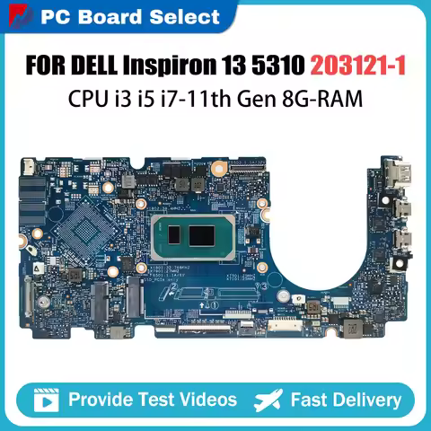For Dell Inspiron 3510 5310 Laptop Motherboard 203121-1 i5-11300H i7-11370H RAM 8/16G 0HMVCY 0MJKYW 