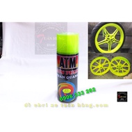 Reflective yellow wheel rim spray paint
