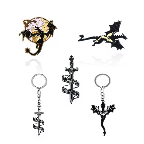 Trending Basgiath War College Fourth Wing Black Dragon Keychain Pendant Car Key Chain Jewelry Men Ch