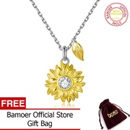 BAMOER Vòng Cổ Hoa Hướng Dương Bằng Bạc Vòng Cổ Màu Vàng Kim Bằng Bạc Ý 925 Quà Tặng Cho Nữ Vòng Cổ 
