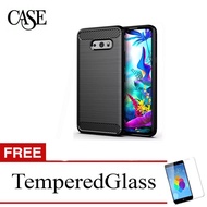 Carbon Soft Case for LG G8X ThinQ 2019 - LM-G850 - 6.4 inch - Free Tempered Glass