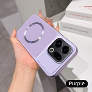 For Magsafe Wireless Charging Case For OPPO Find X9 X9S X8 X8S X7 Ultra X6 X5 Pro Metallic Paint+PU 