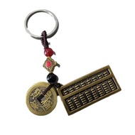 [Advika Statue] Abacus with 5 Emperor Coins Key Chain