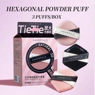 3 ชิ้น ฟองน้ำแต่งหน้าคุชชั่นสองด้าน, ใช้ได้ทั้งแบบแห้งและเปียก, สีชมพู, รองพื้น, คอนซีลเลอร์, เครื่อ