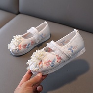 Spring and Autumn New Girls' Shoes for Han Chinese Clothing Children's Embroidered Shoes Chinese Style Cloth Shoes Dance Shoes Soft Bottom Watch Performance Dance Shoes