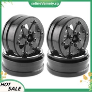 4Pcs Carbon Fiber 1.9inch Beadlock Wheel Rim Wheel Hub for 1/10 RC Crawler Car Axial SCX10 TRX4