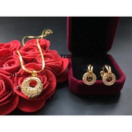 Women's Jewelry Set V222 T222, Namoo Jewelry Gold Plated Necklace and Earrings Set with Stone