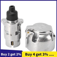 Trailer Accessories- 7 Pin Trailer Plug 12V Rv Sockets Towbar Towing 7Pin Metal Trailer Connectors
