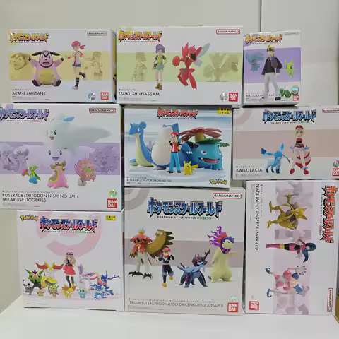 Bandai Pokemon Anime Scale World Hisui Johto Paldea Region Eevee Pikachu Bayleef Charizard PVC Actio