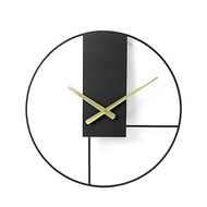 鐵製設計時鐘 蒙德里黑 43cm 仿鏽處理烤漆 靜音機芯 鐵藝鐘