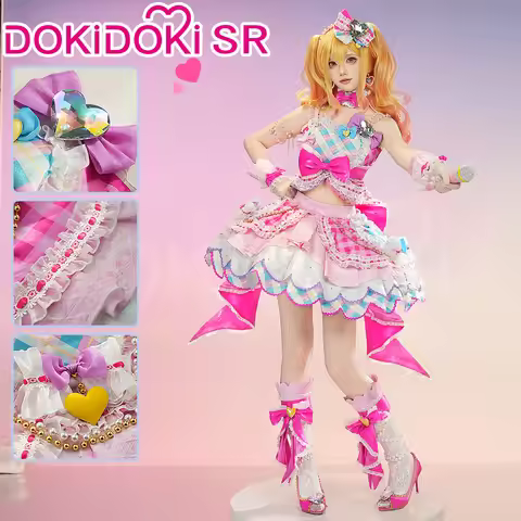 Nijino Yume Cosplay Costume Anime Aikatsu Stars! DokiDoki-SR Women Cute Pink Dress Christmas Costume