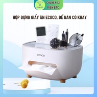 ECOCO tissue box, table tissue box with convenient storage tray
