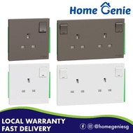 *Bundle of 2* Schneider AvatarOn C 1/2 Gang Switch Socket (White/Grey)