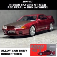 STE8 MINI GT "Nissan Skyline GT-R (R32) Red Pearl w BBS LM Wheel" 1/64 scale Car Toys