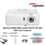 Optoma UHZ50 3000 Lumens Smart+ 4K UHD HDR Laser Projector