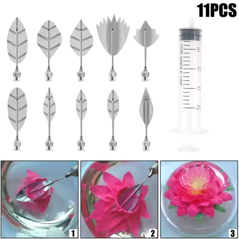 3D Jelly Flower Art Tools Jelly Cake Jello Gelatin Tools Cake Decorating Tools 10 pcs Pudding Nozzle