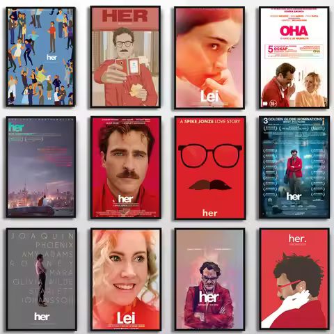 Her Joaquin Phoenix Classic Movie Poster Quality Wall Art Home Decor Canvas Painting Art Nordic Bar 