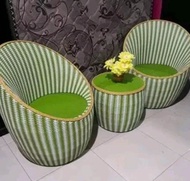 READY STOK Kursi Teras 1 Set Gentong Rotan Sintetis Kursi Tamu Minimalis Kursi Santai Murah