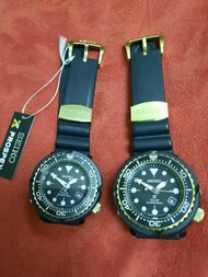 seiko solar diver tuna 情侶錶 金色 太陽能 一對