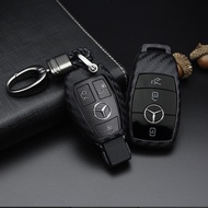 O.G.B Silicone Cover Carbon Fiber Car Key Cover Case Key Bag Key Pouch for Mercedes Benz AMG  S B C E Class Glc E300 C200l W203 W210 W211 W124 W202 W204 W205 W212 W176