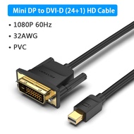 Vention Mini DP to DVI 24+1 Cable HD 1080P Mini DP to DVI Converter Adapter Cable DP Male to DVI Mal